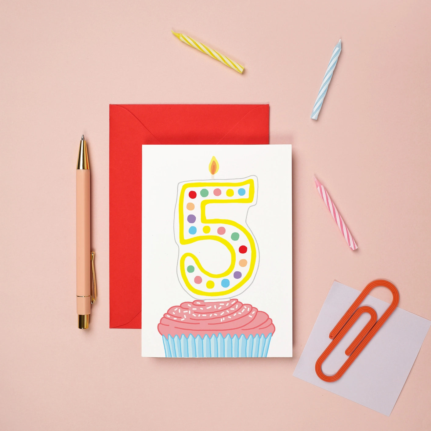 Cerdyn Cupcake 5ed Pen-blwydd