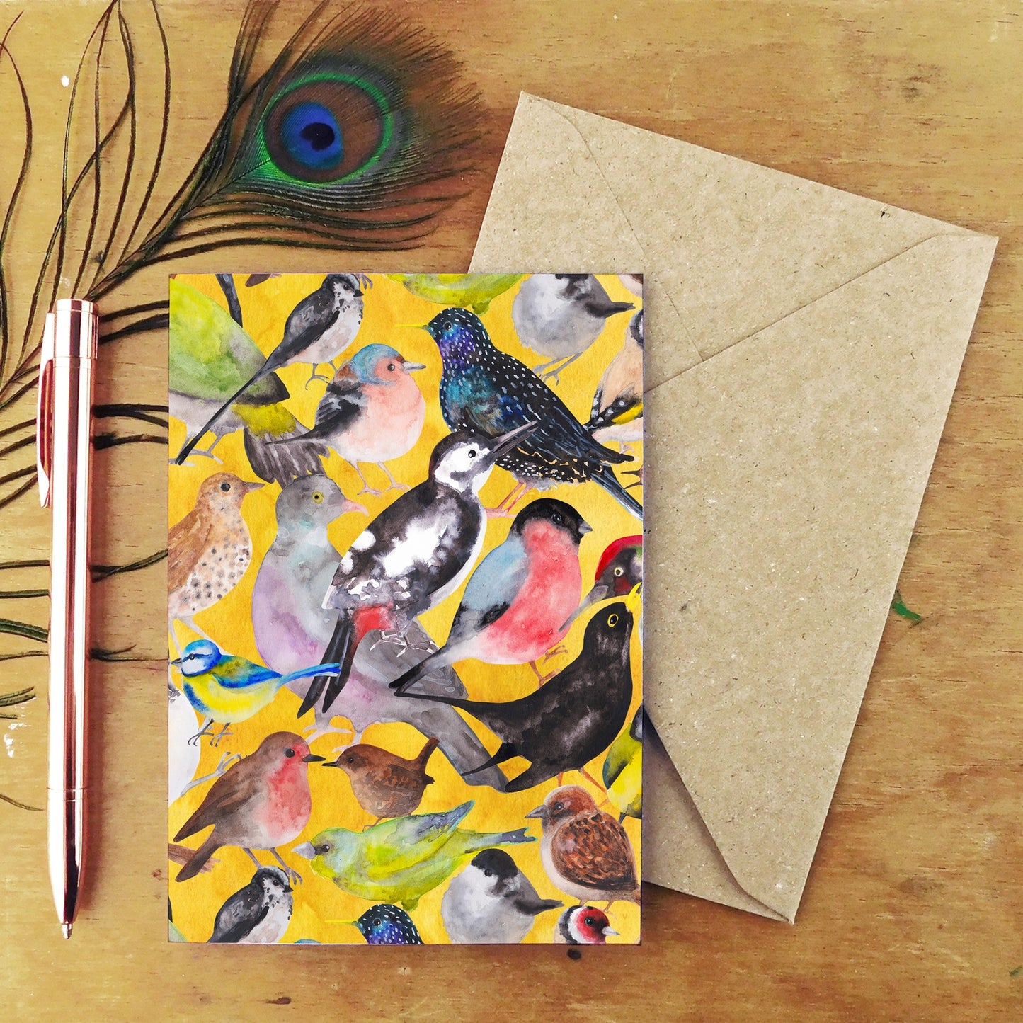 Aves garden Birds Print Card