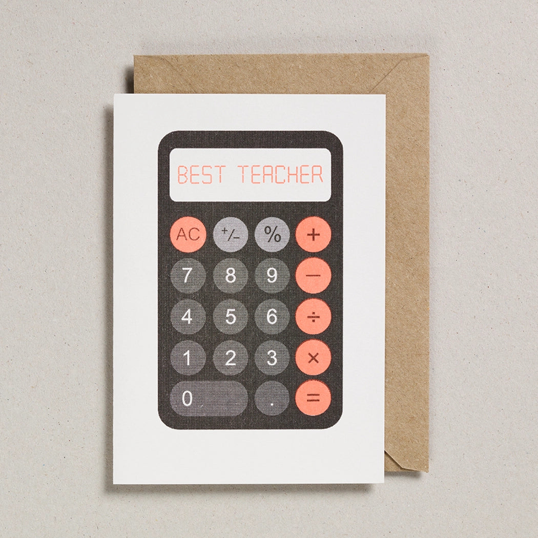 Best Teacher Calculator Card
