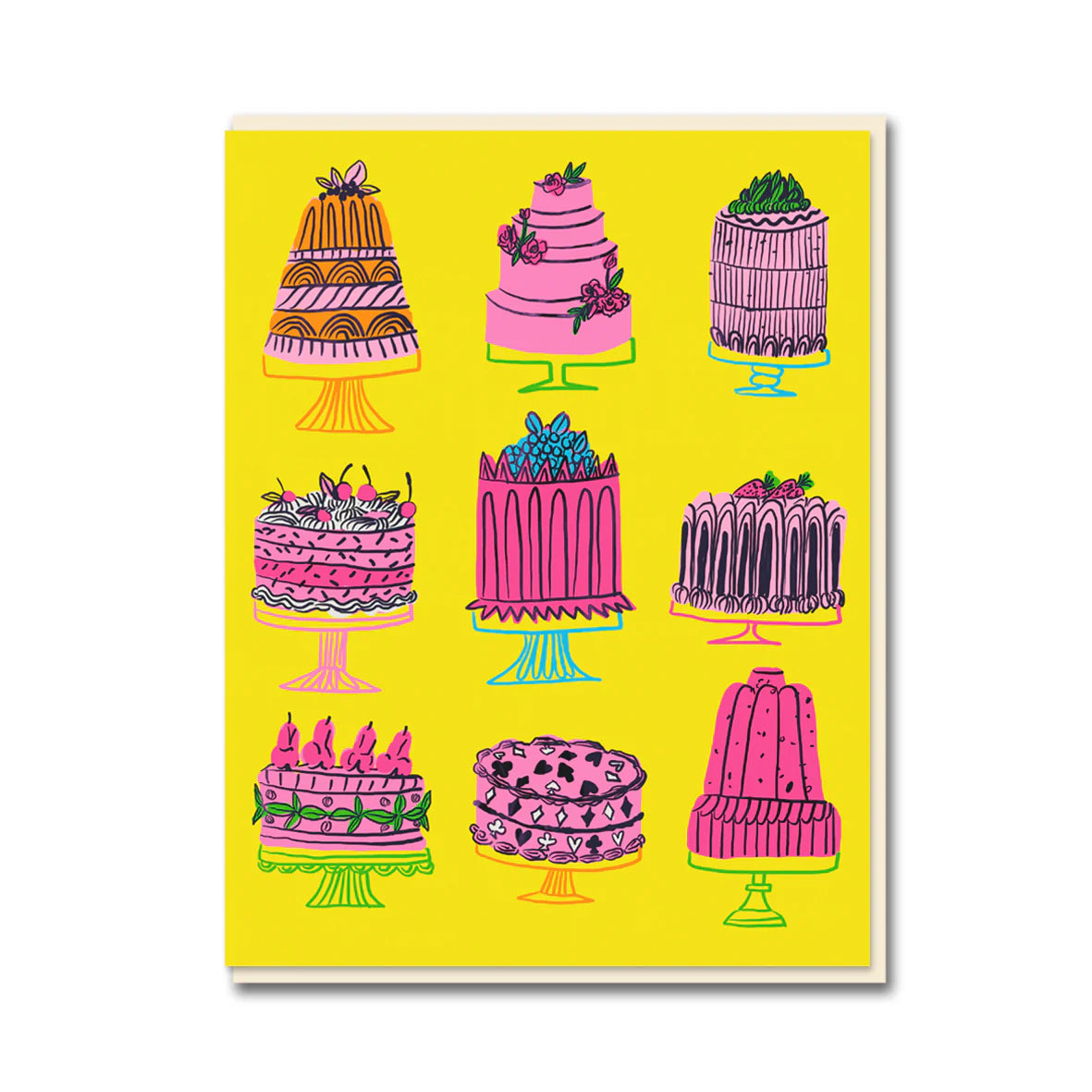 Neon Cakes Birthday Card - Jordan Sondler
