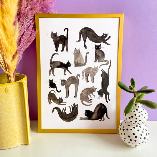 Print Black Cats - A4