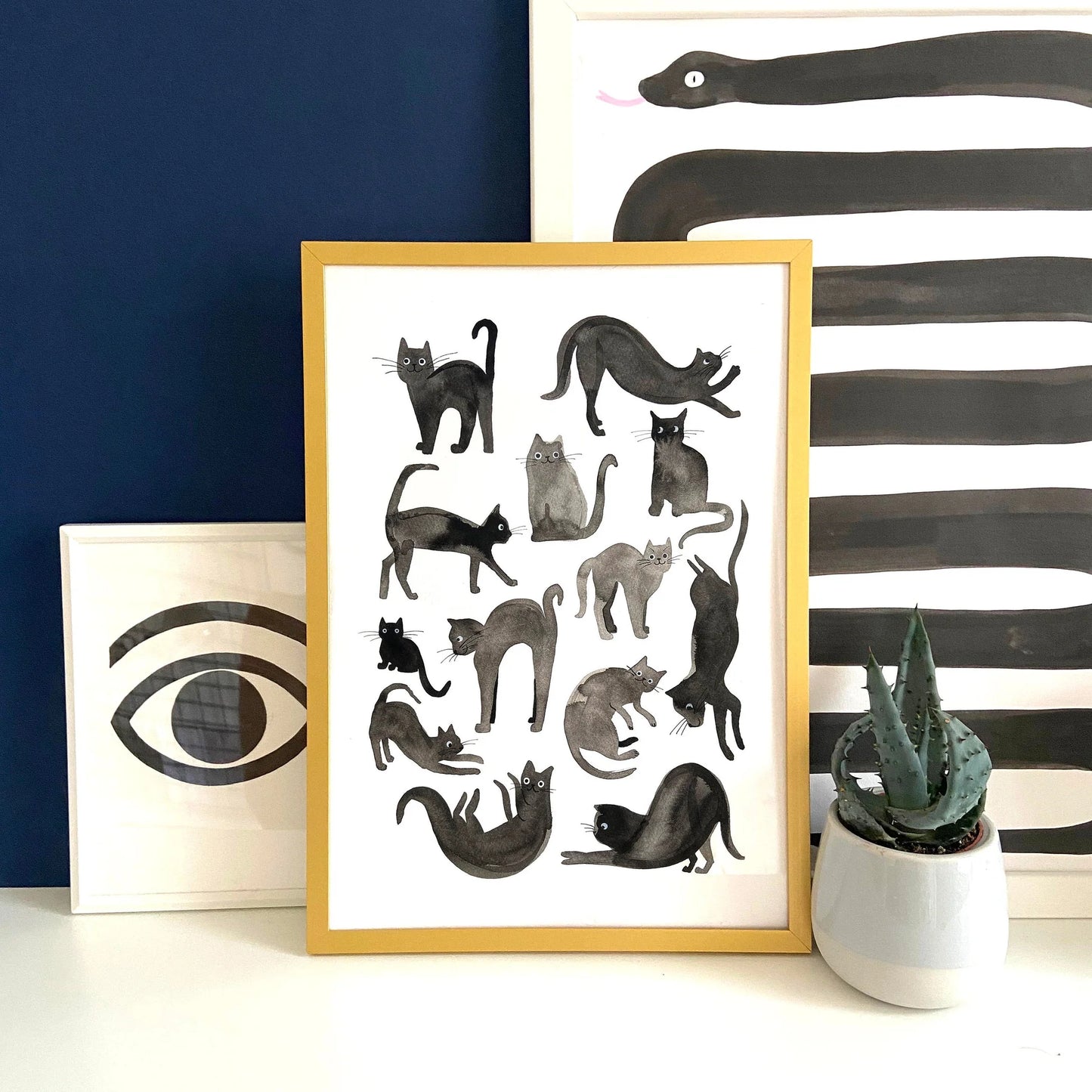 Black Cats Print - A4