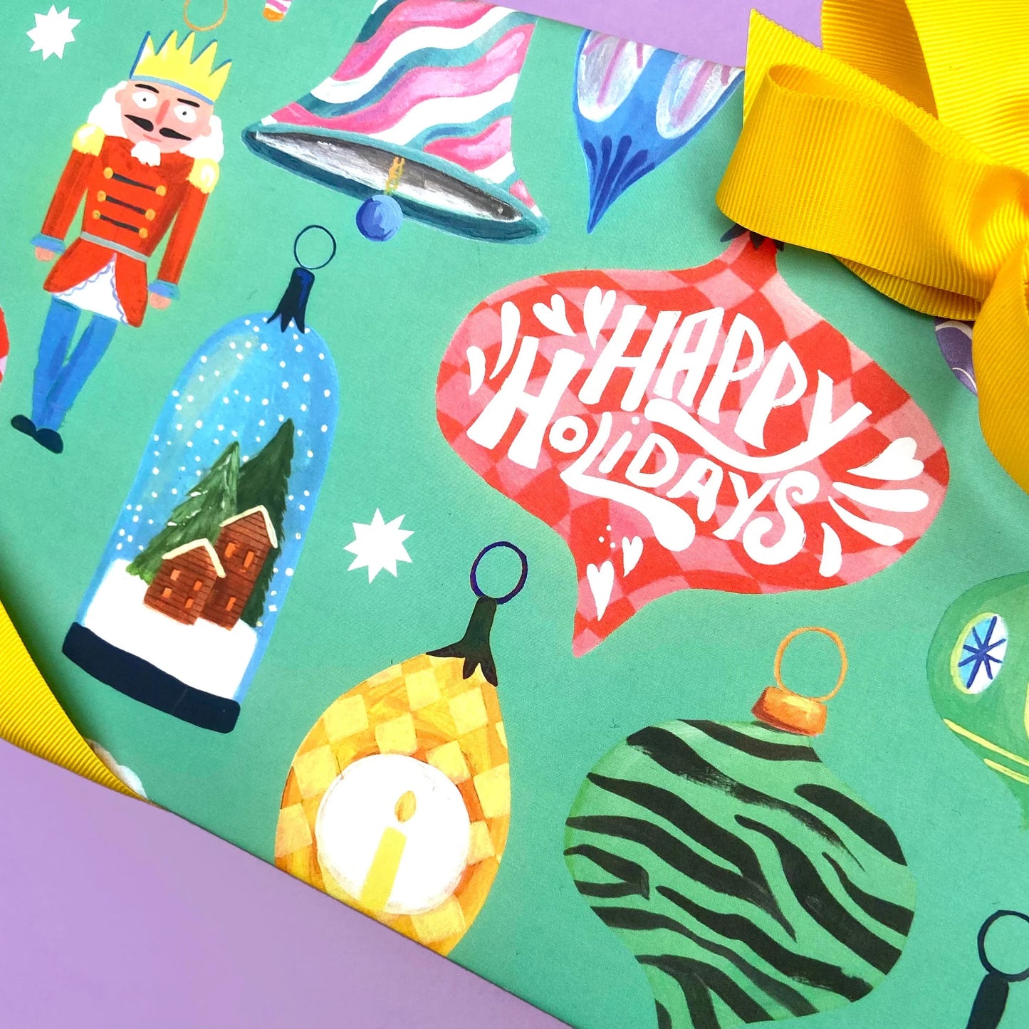 Happy Holidays Bauble Wrapping Paper