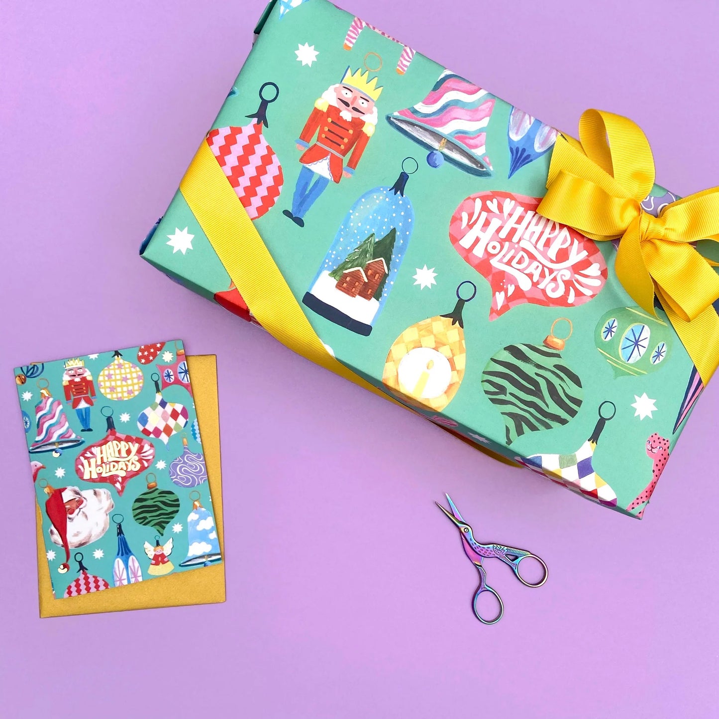 Happy Holidays Bauble Wrapping Paper