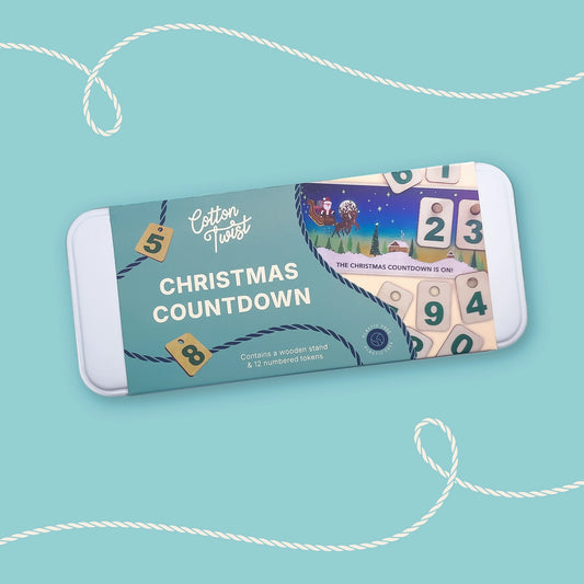 Christmas countdown product with a blue background