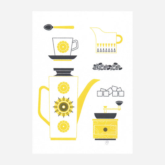 Coffee Service Risograph Print
