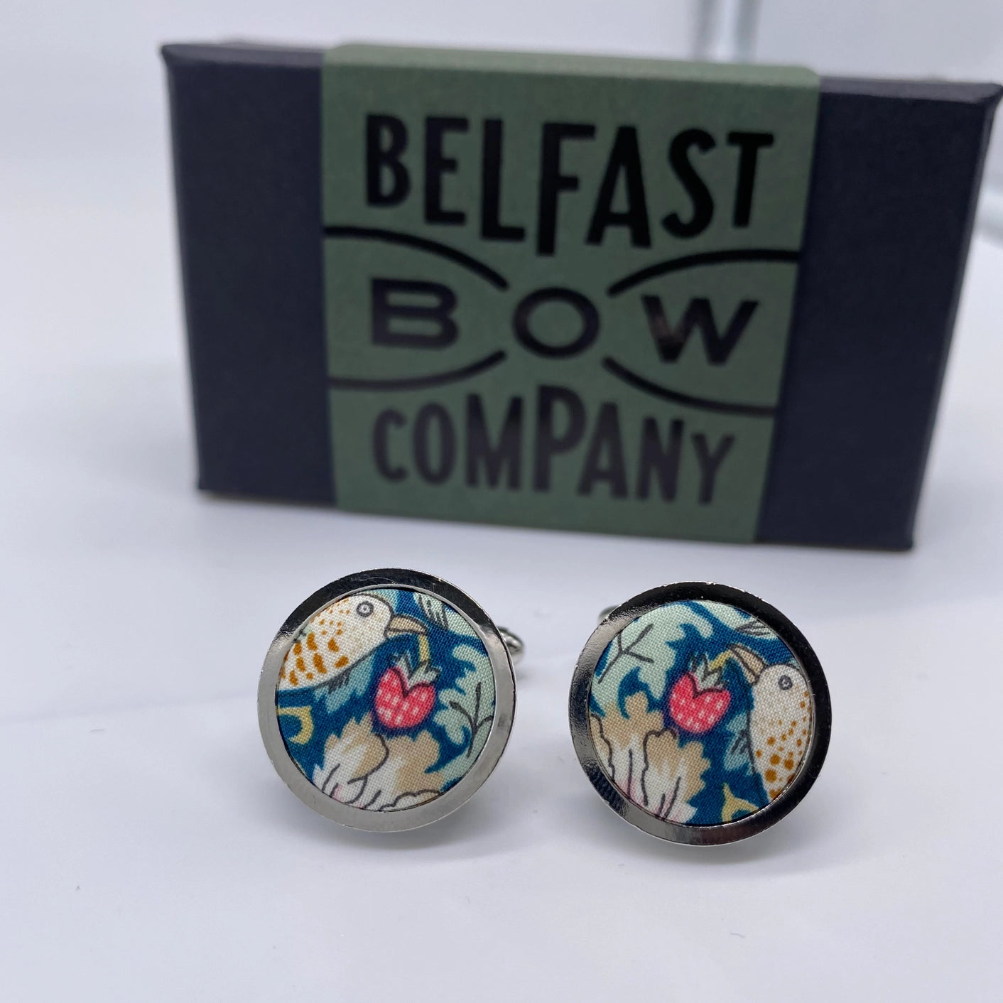 Liberty of London Cufflinks - Green Strawberry Thief
