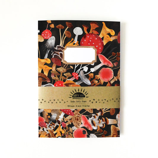 Ffyngau Argraffu A5 Cyfnodolyn - Wedi'i leinio