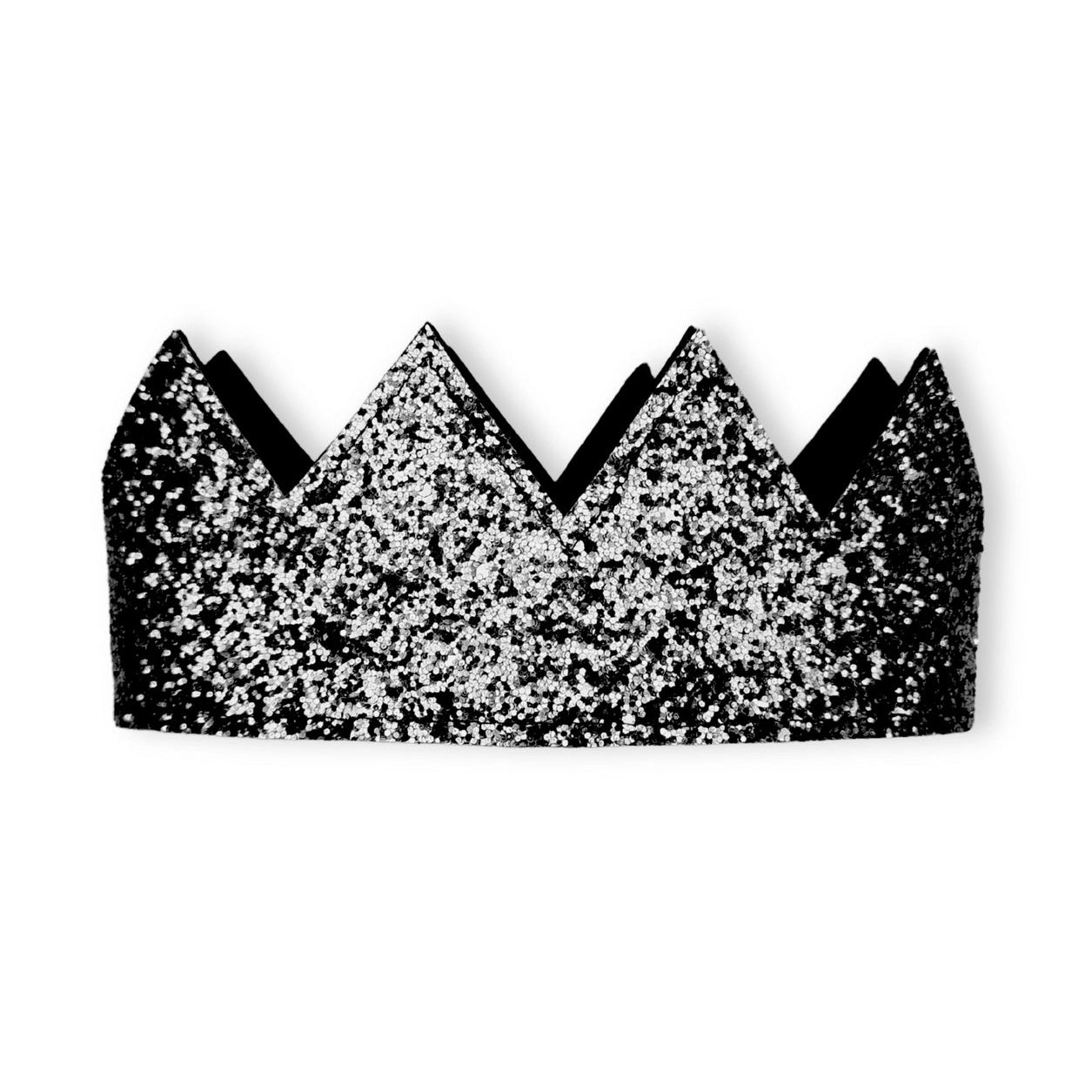 Black glittery crown on a white background
