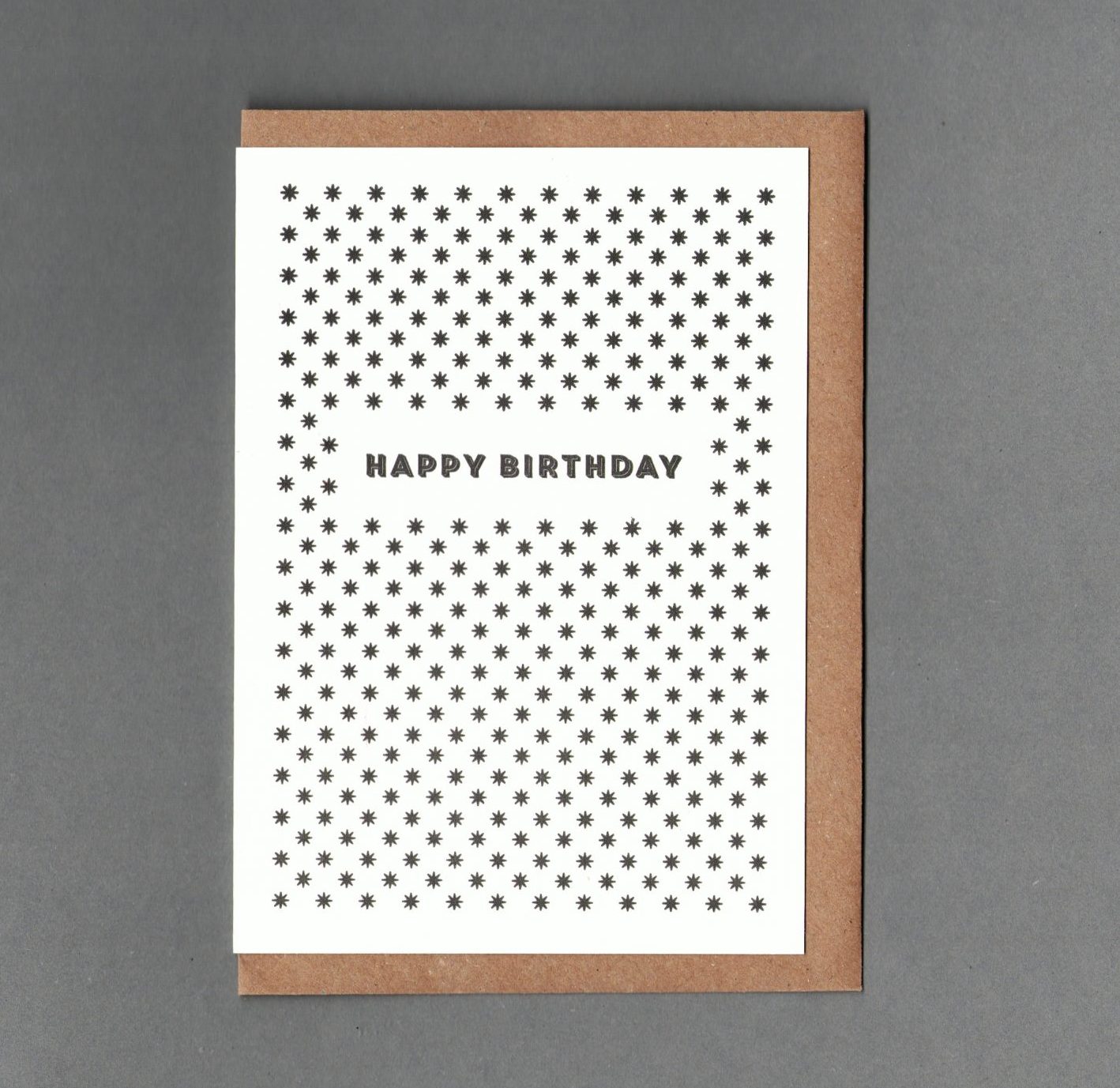 Happy Birthday B&W Letterpress Card