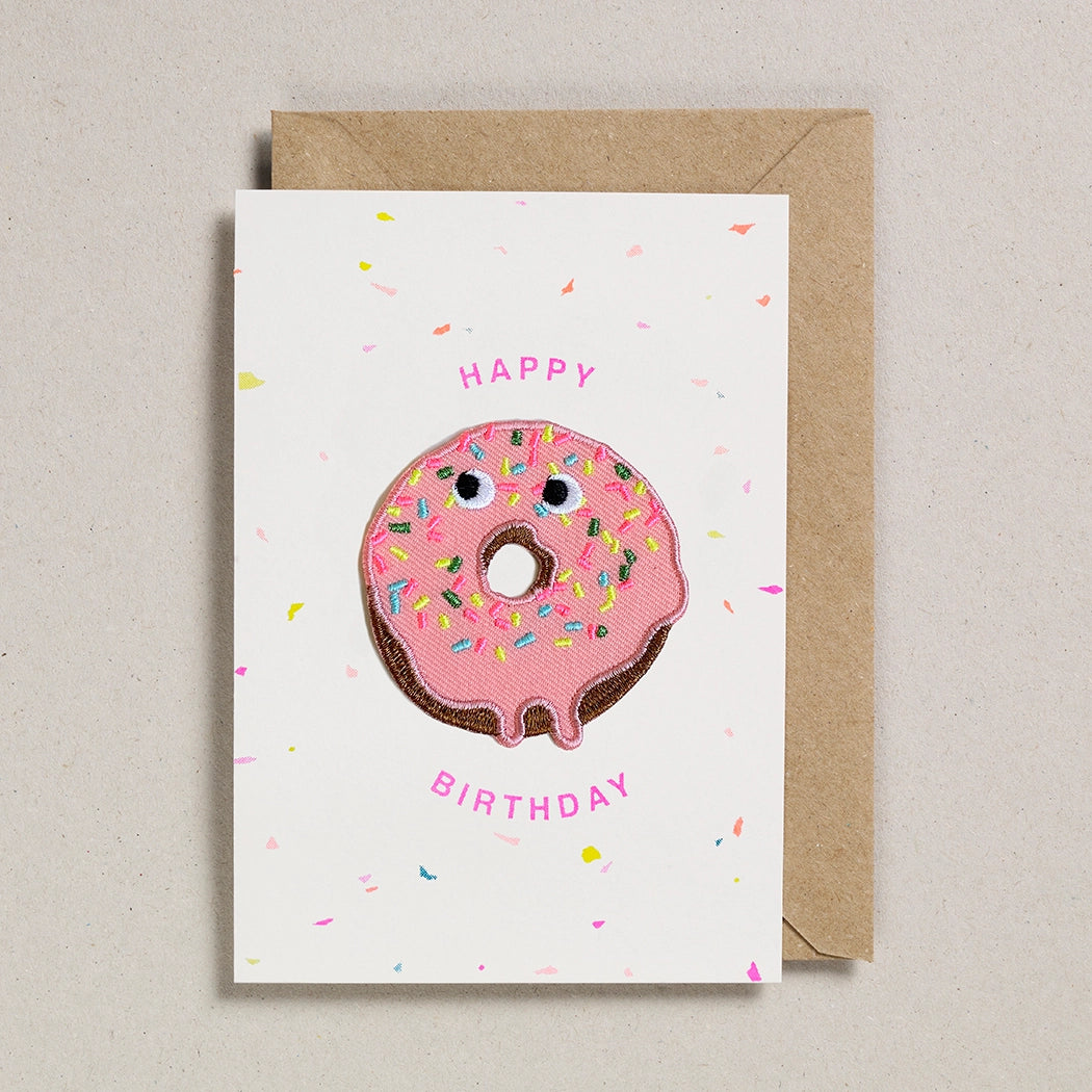 Happy Birthday Doughnut Card - Iron-on Patch