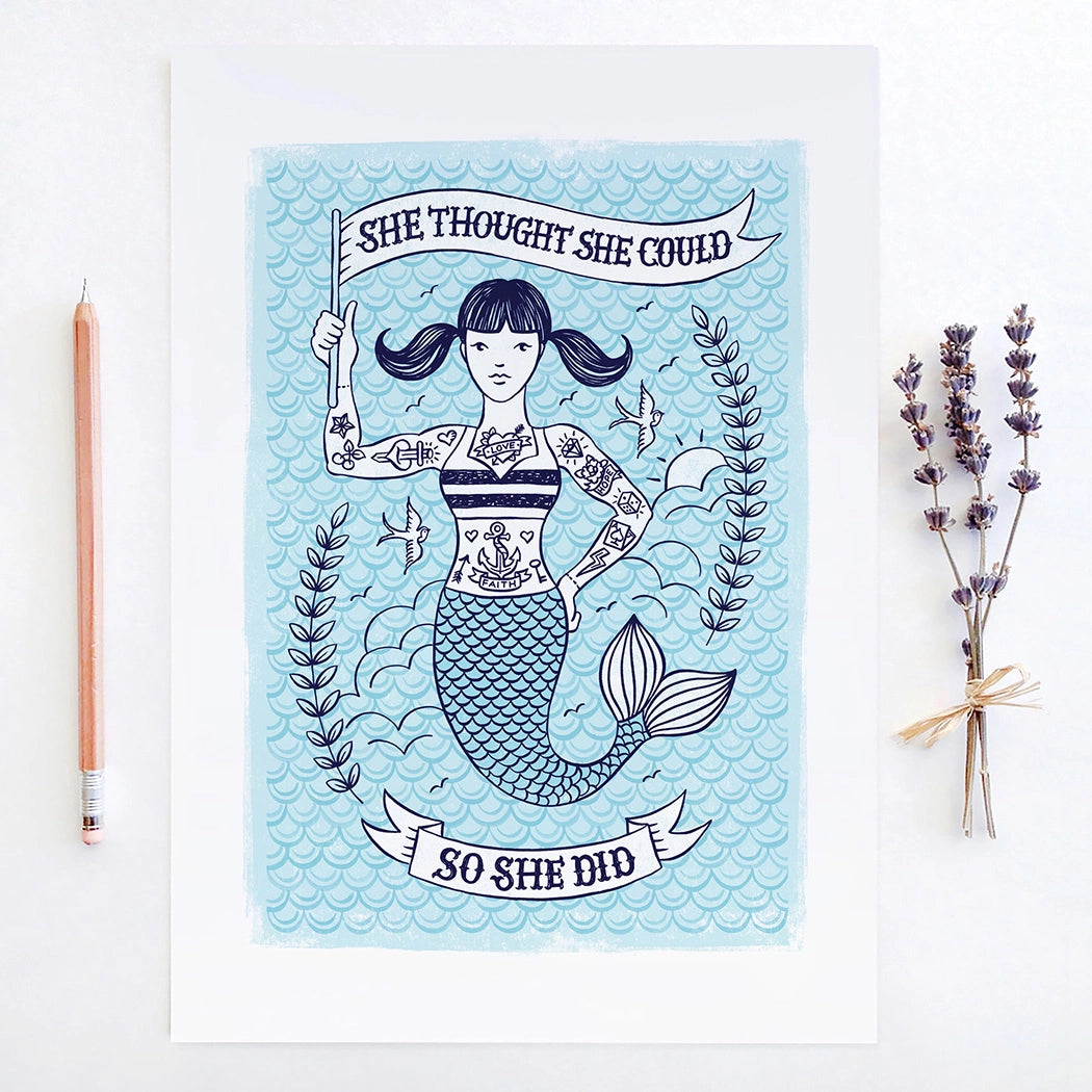 Mermaid Congratulations Print