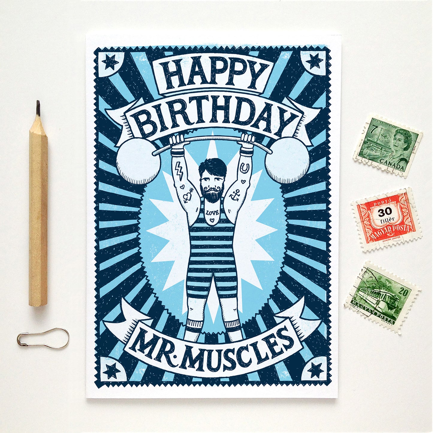Muscle Man Birthday Card