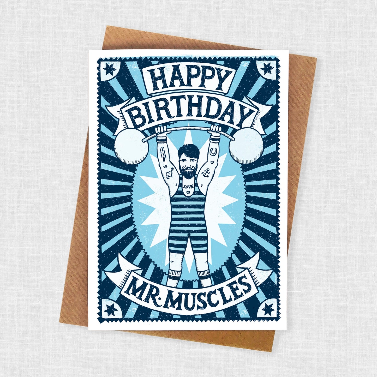 Muscle Man Birthday Card