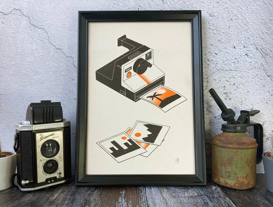 Polaroid Land Camera 1000 Risograph Print
