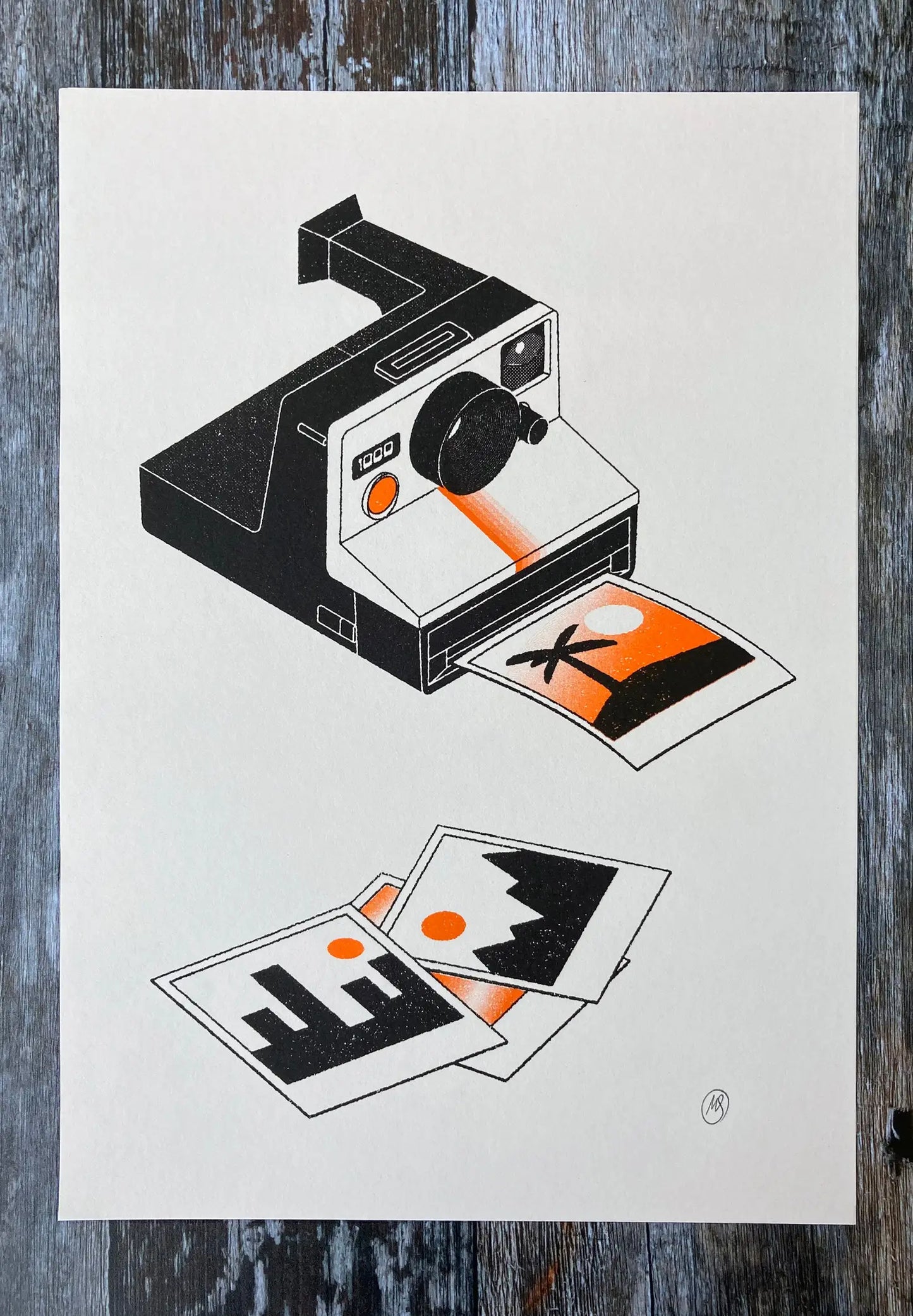 Polaroid Land Camera 1000 Risograph Print