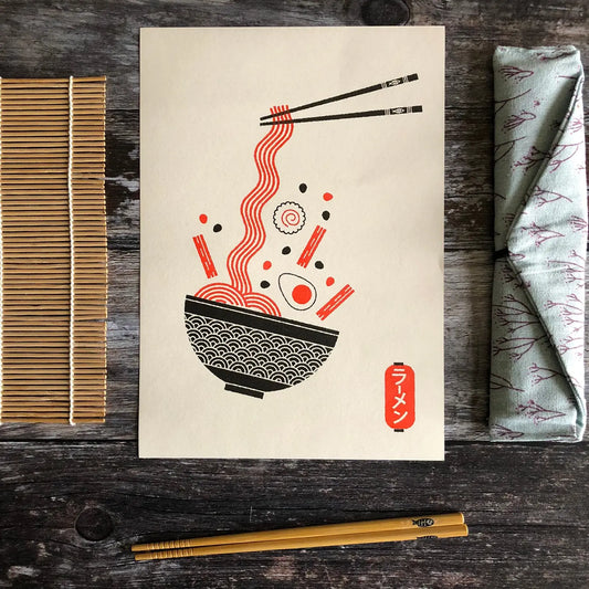 Ramen Risograph Print