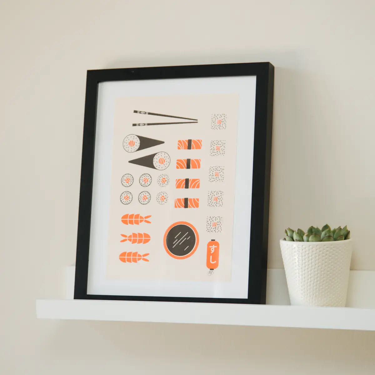 Sushi Graphic Risograph Print