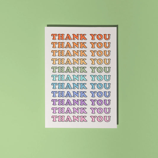 Say thank you and bring a little joy with this colourful rainbow Thank You card. Perfect teacher's gift, to show your gratitude.