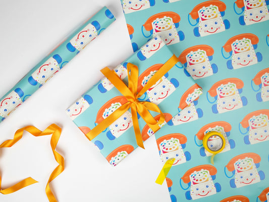 Vintage Toy Phone Gift Wrap