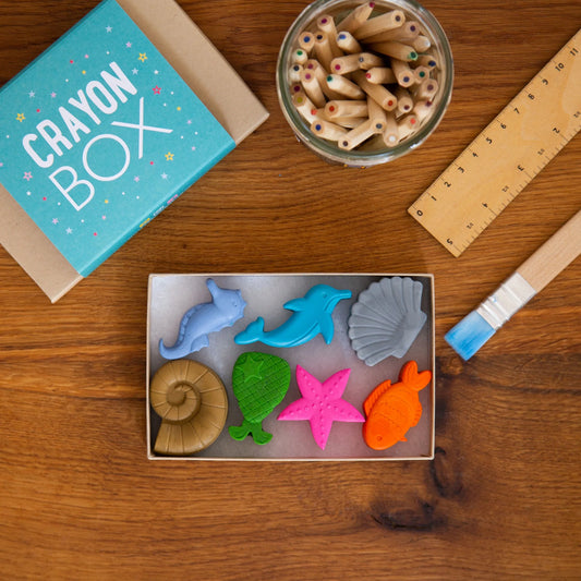 Handmade Sealife Wax Crayons - Set of 7