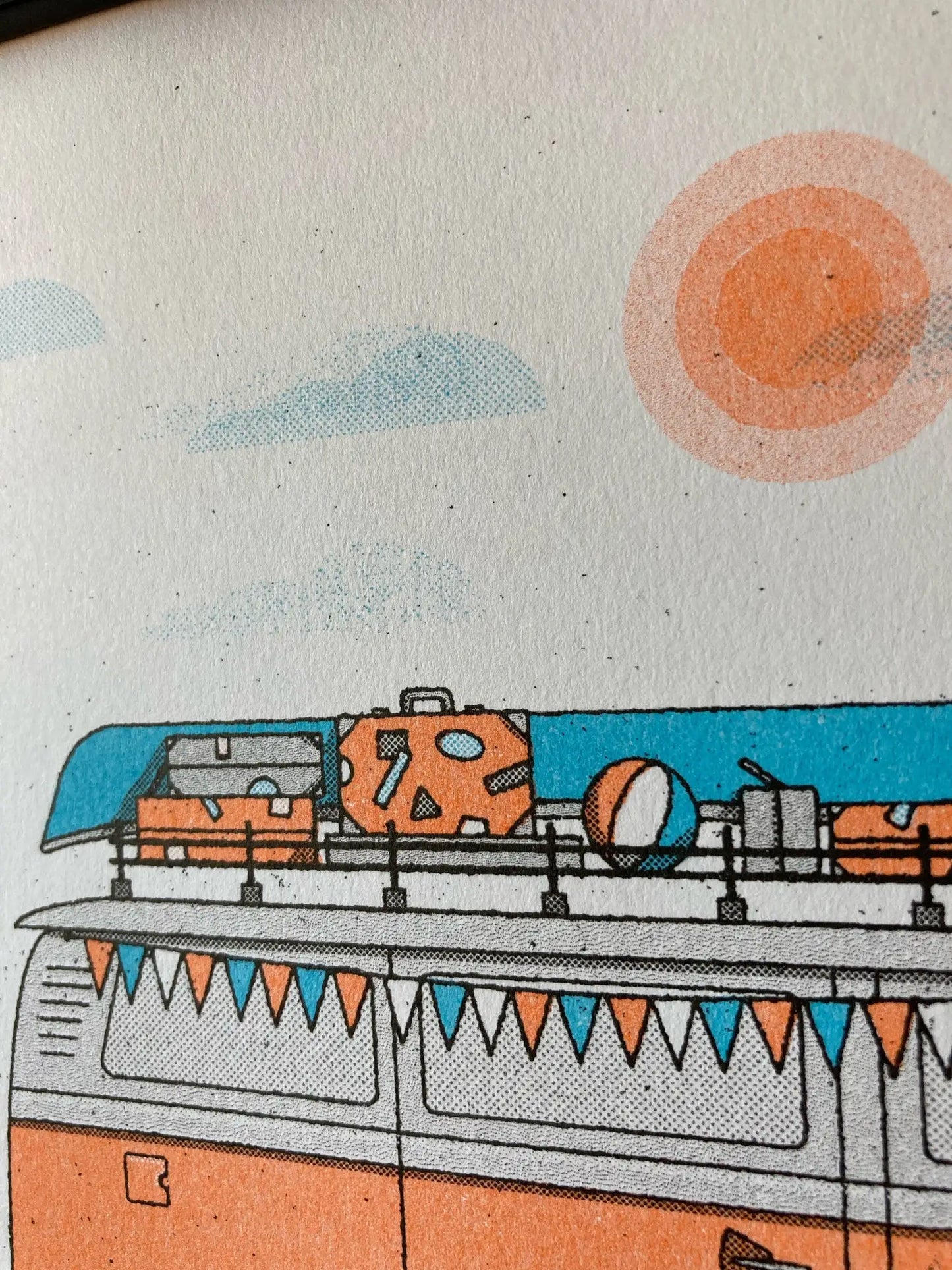 VW Camper Van Risograph Print