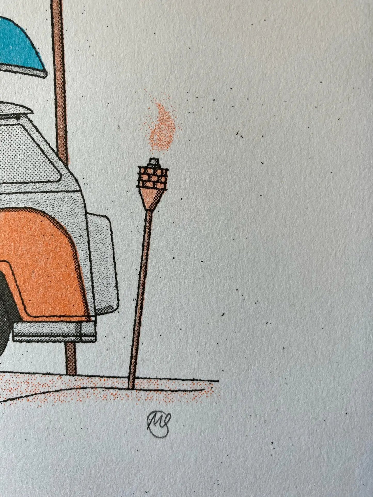 VW Camper Van Risograph Print