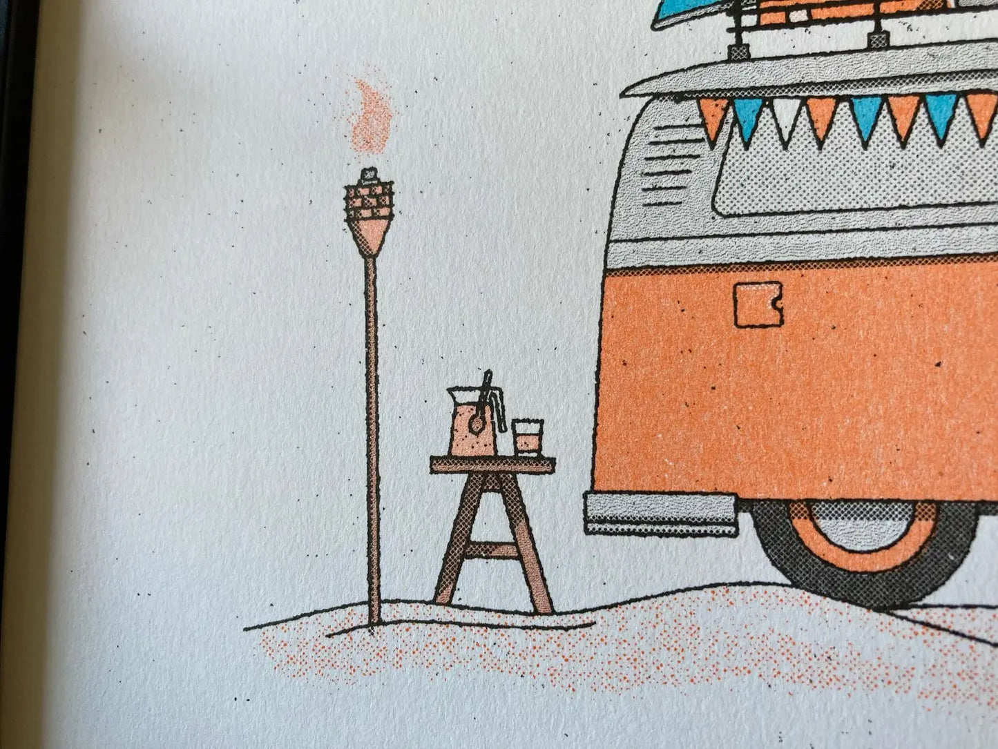 VW Camper Van Risograph Print