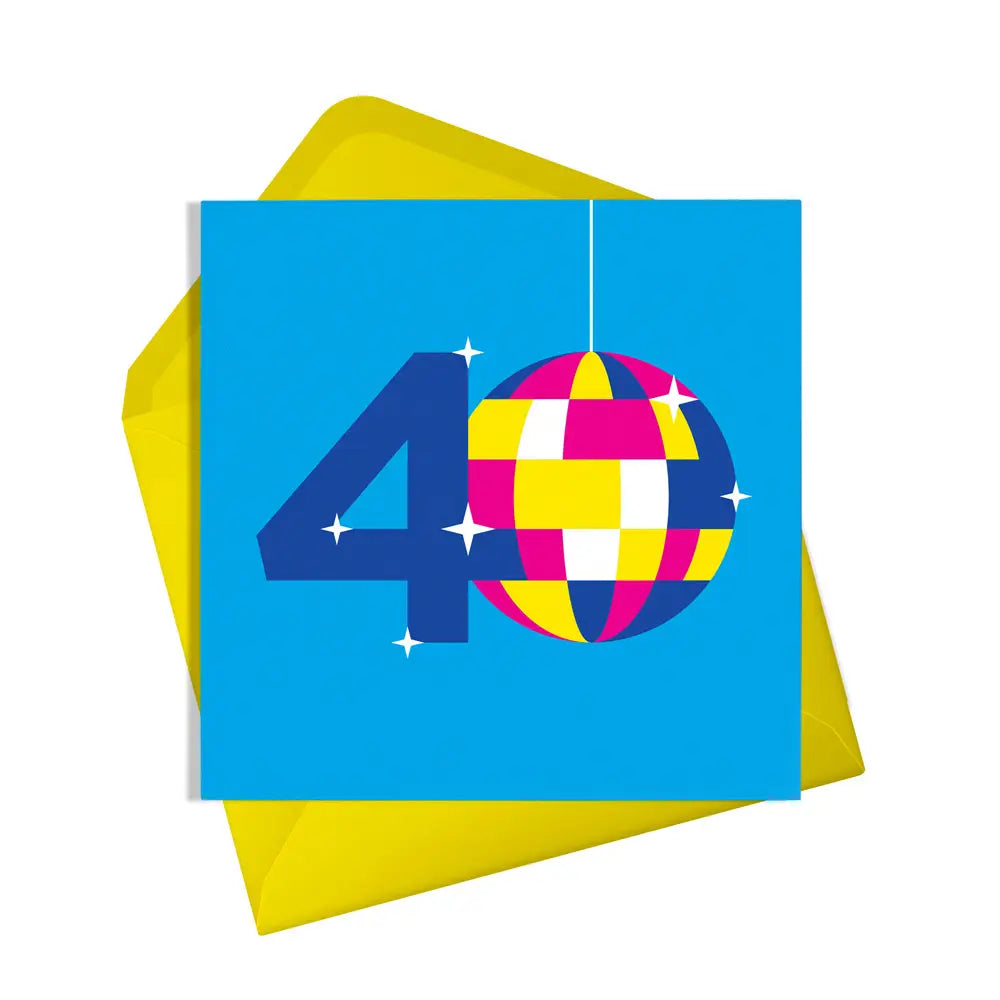 Forty '40' Disco Ball Birthday Card