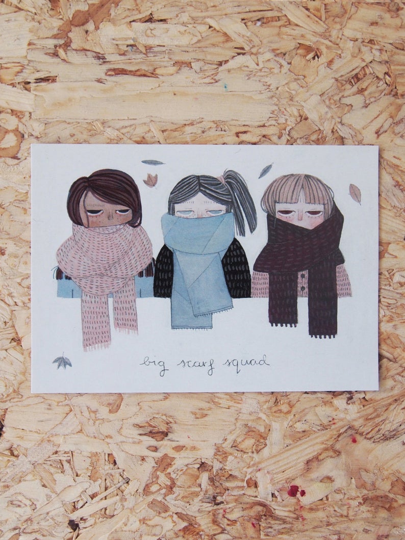 Big Scarf Squad Postcard - Loola Loves UK