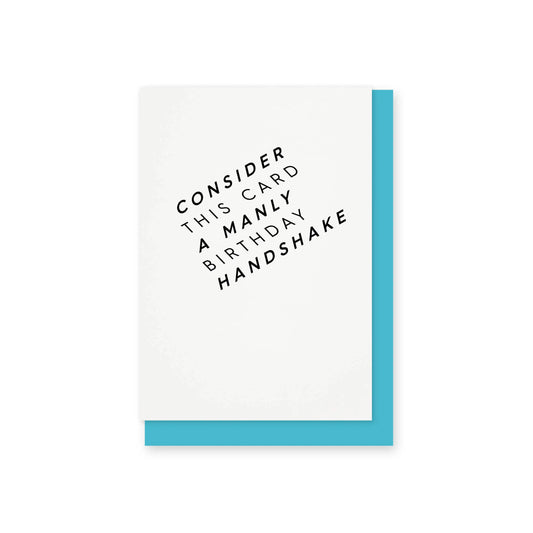 Manly Birthday Handshake Card