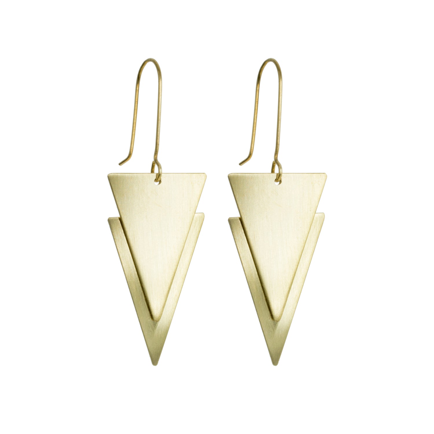 Geometric 'Lucie' Brass Earrings - Loola Loves UK