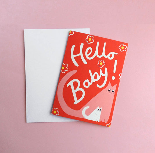 'Helo Babi!' Cerdyn Babi Newydd