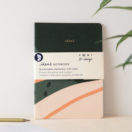 Recycled 'Ideas' Notebook A5 (Lined Paper) - Green