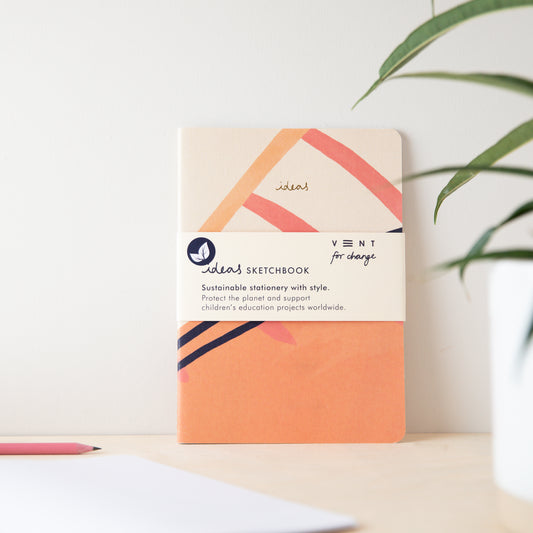 Recycled 'Ideas' Sketchbook A5 (Plain Paper) - Pink