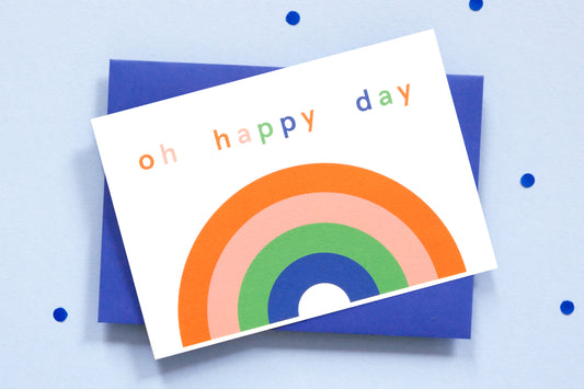 Oh Happy Day Rainbow Card