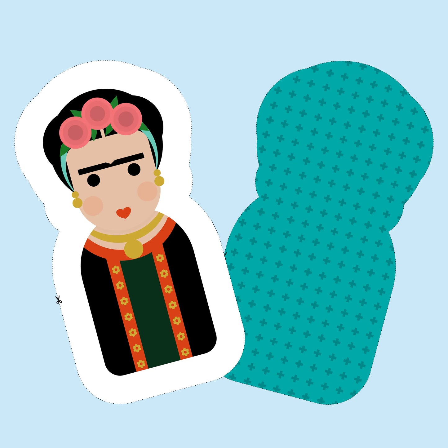 Clustog Frida Plushie - Cit Gwnïo DIY