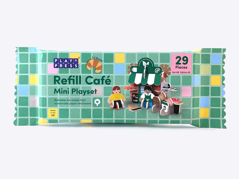 Ail-lenwi Set Chwarae Mini Pop-out Cafe