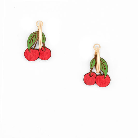 Pin Up Cherries Hoop Earrings