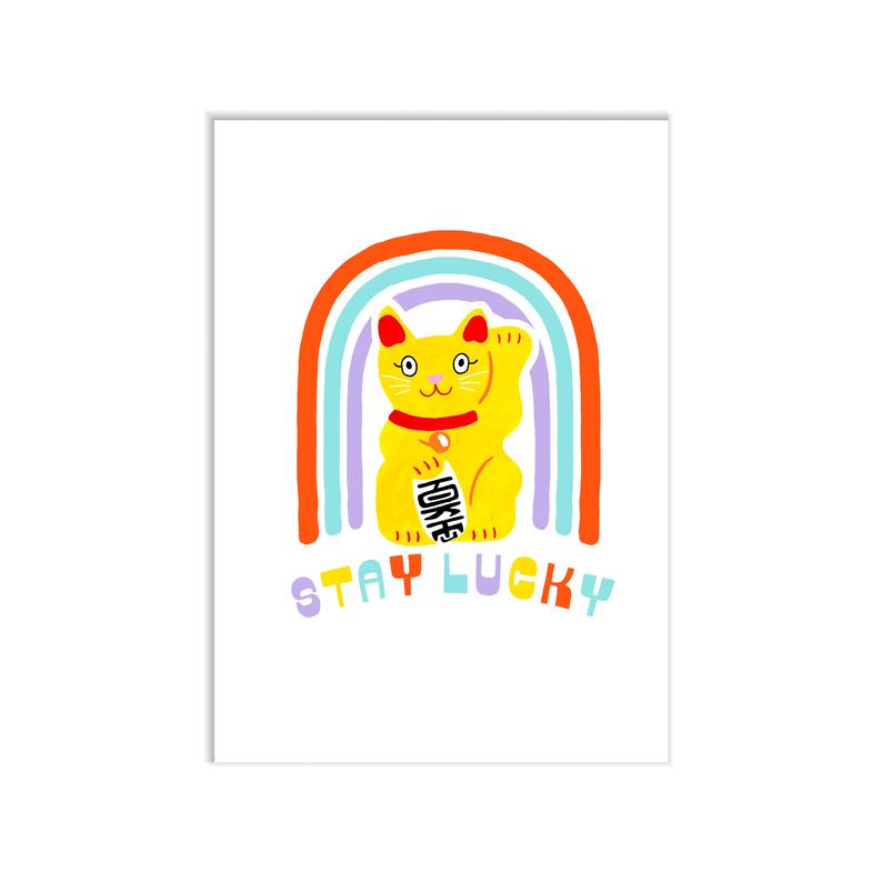 Aros Lucky Cat Print - A4