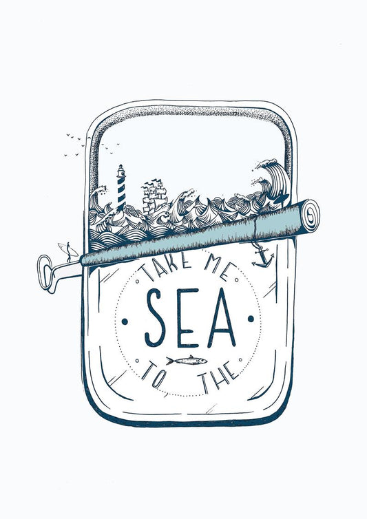 Argraffu Ewch â Fi i'r Môr - A4 / A3