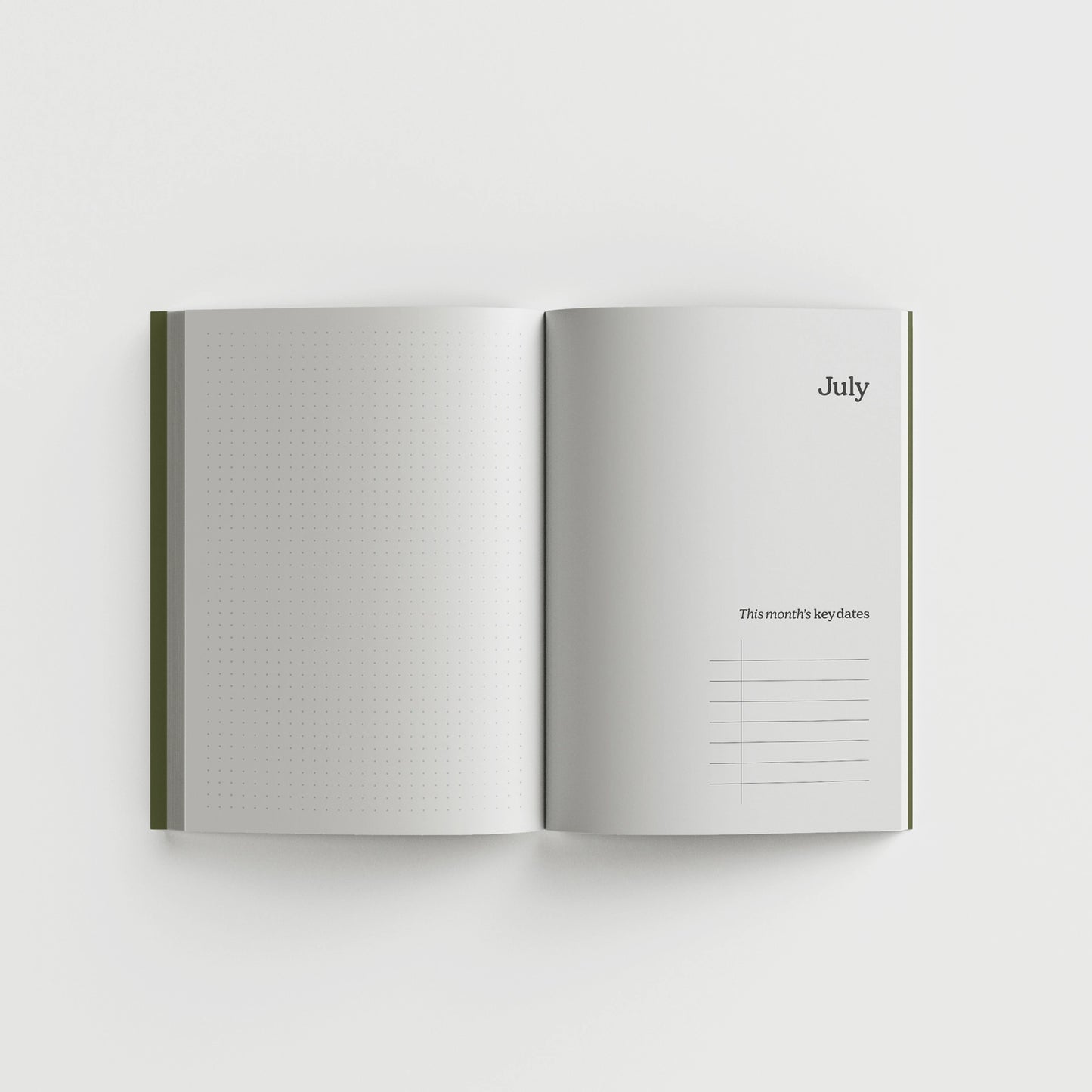 Key dates page spread for 2026 weekly diary.