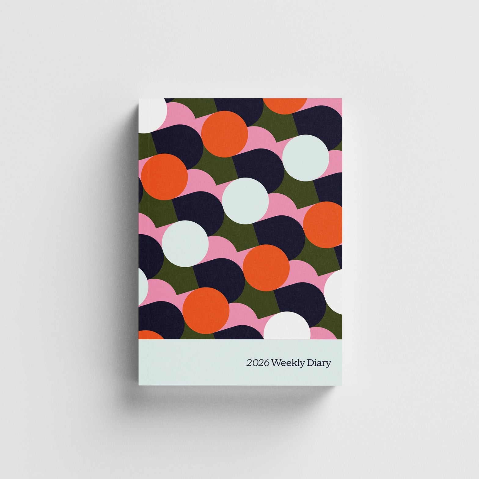 colourful 2026 weekly diary on a white background.