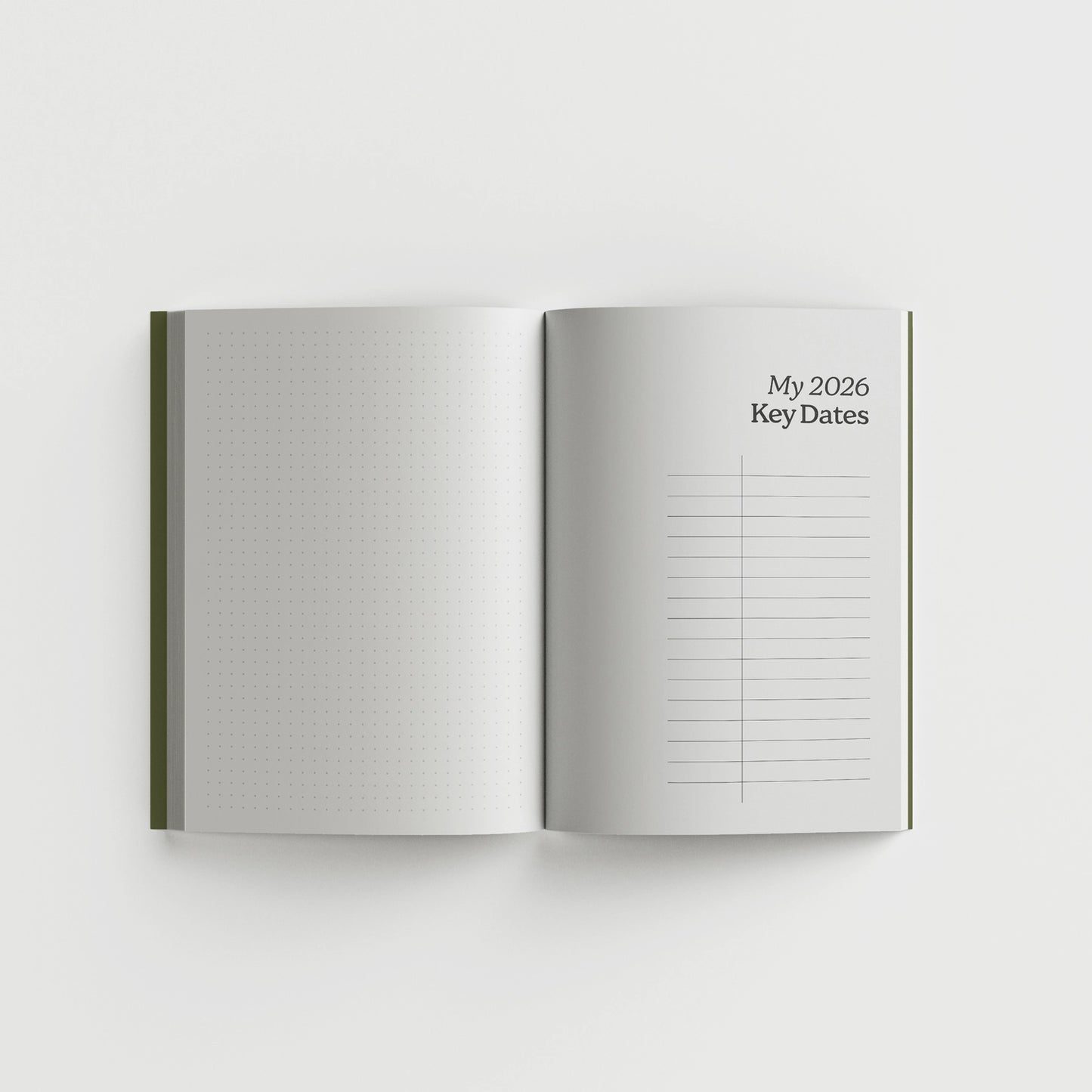 Years key dates page in 2026 weekly planner.