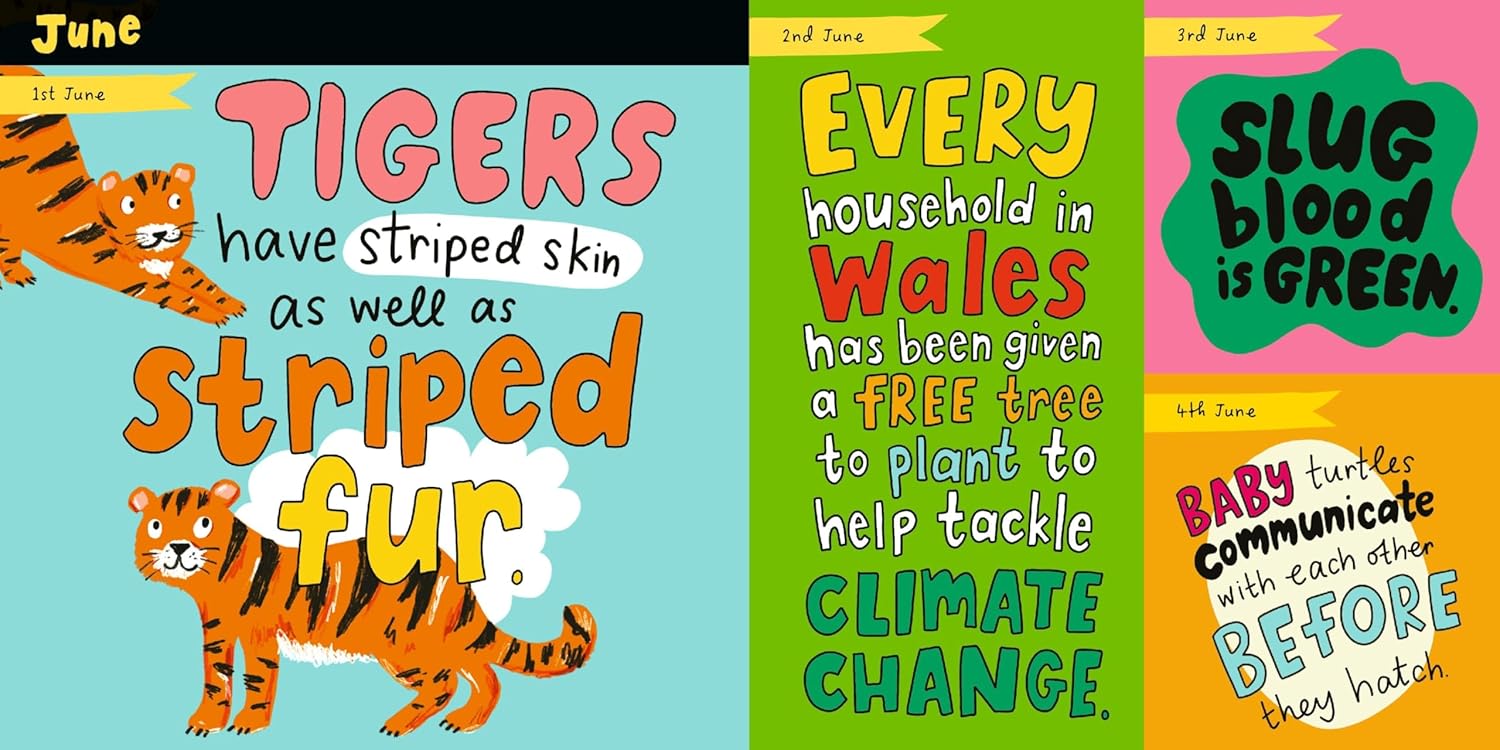 Colourful double spread of fun illustrations and short stories for the month of June.