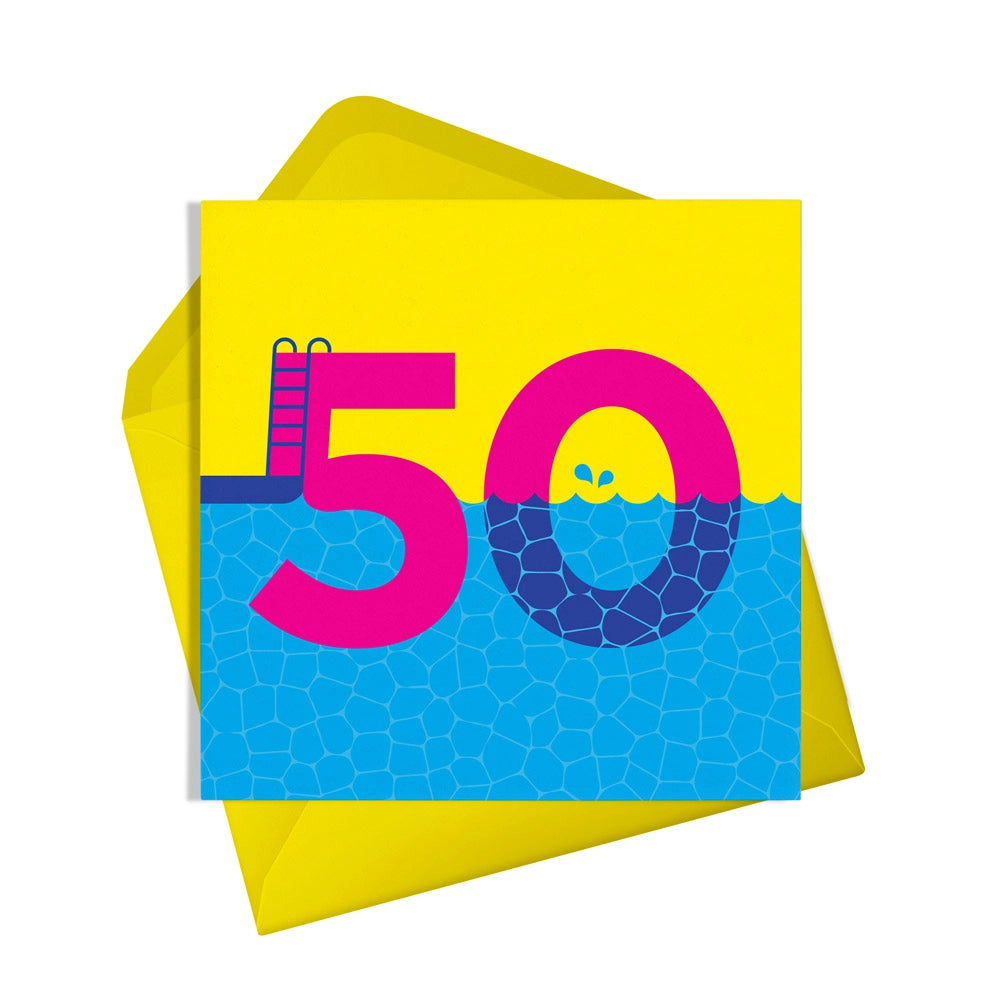 Fifty '50' Dive Birthday Card