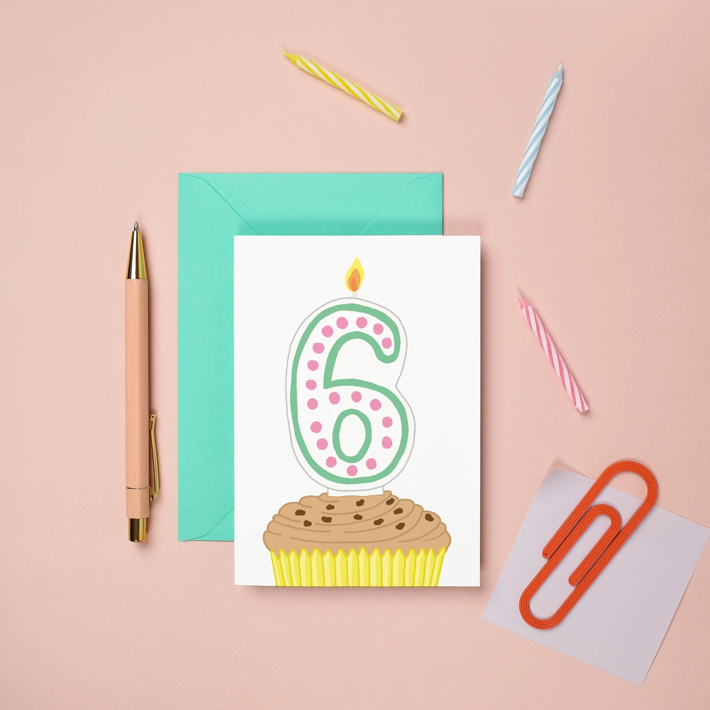 6th Birthday Cupcake Card