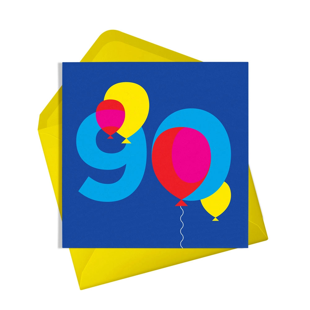 Ninety '90' Balloons Birthday Card