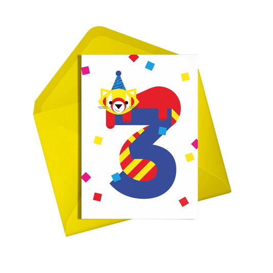 Happy 3rd Birthday Red Panda Card