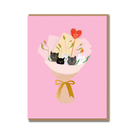Cat Bouquet Card - Carolyn Suzuki